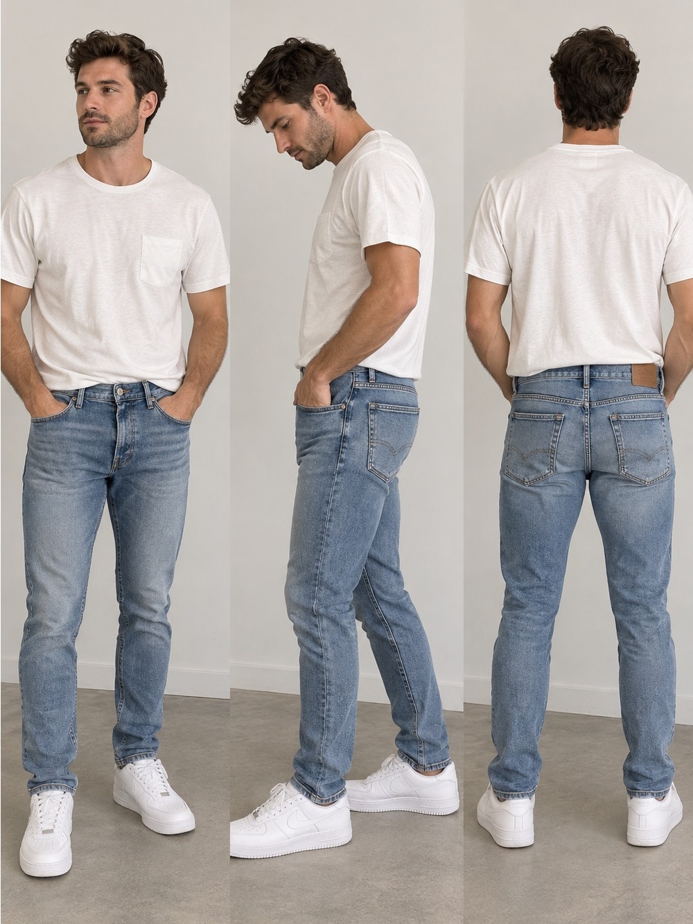 Abercrombie & Fitch Men's Skinny Jeans 31x32 Medium Wash Blue Stretch Denim